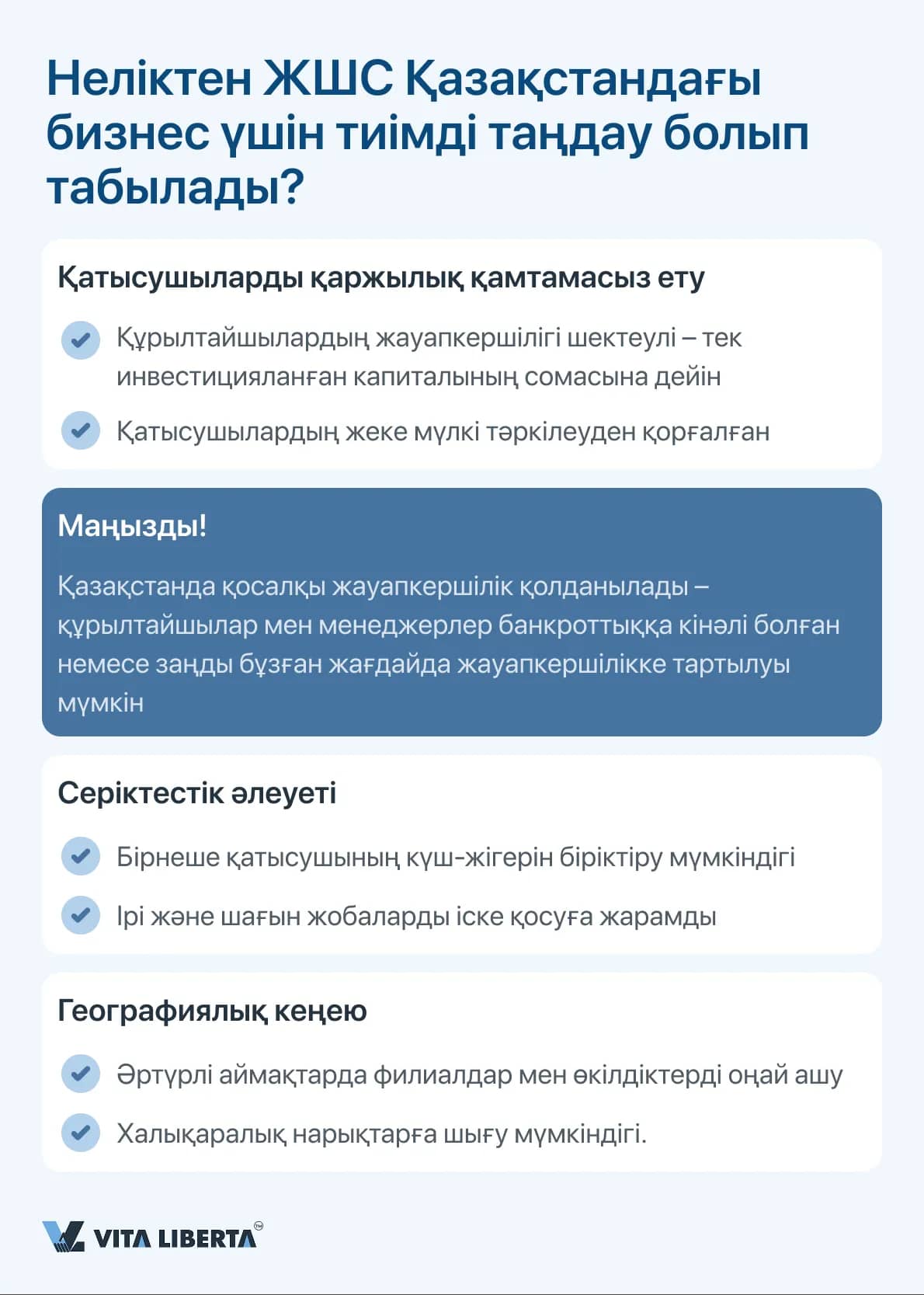 Неліктен ЖШС Қазақстандағы бизнес үшін тиімді таңдау болып табылады