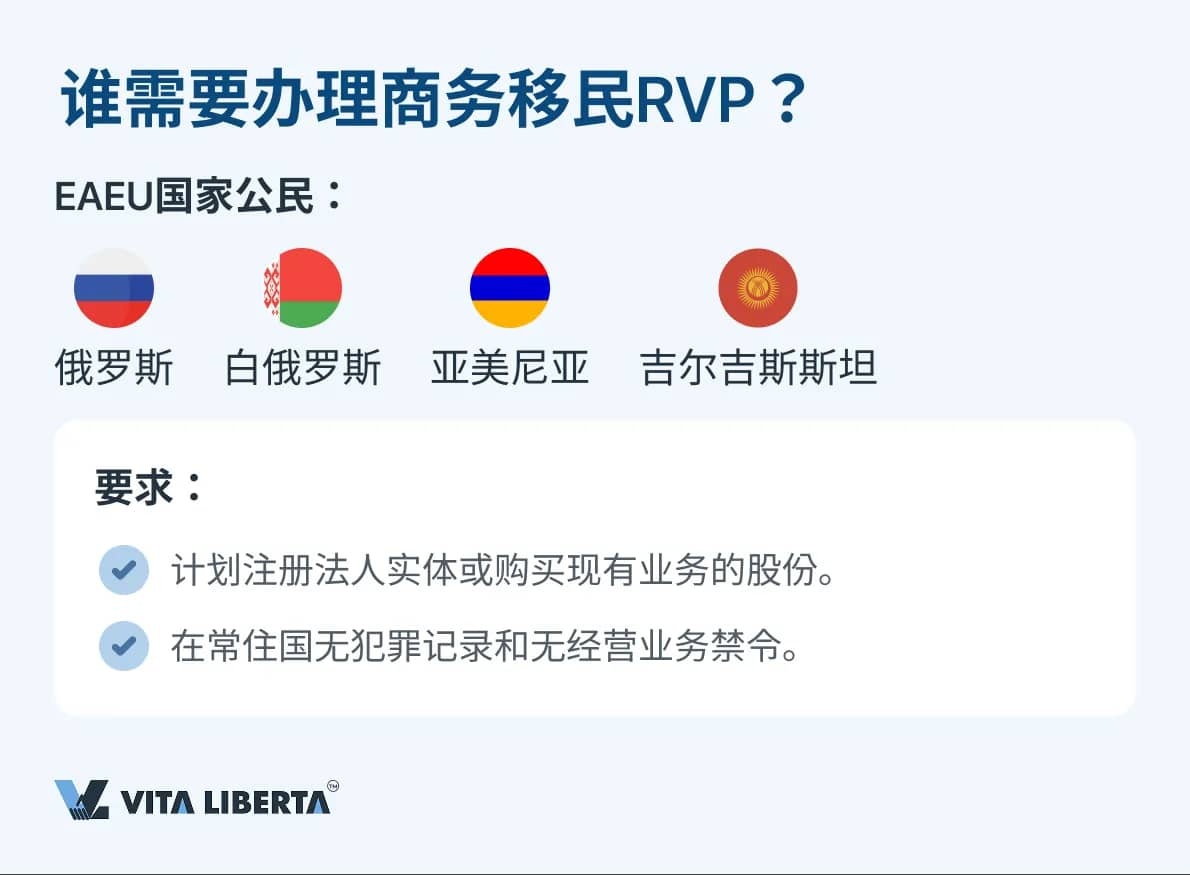 谁需要办理商务移民RVP？