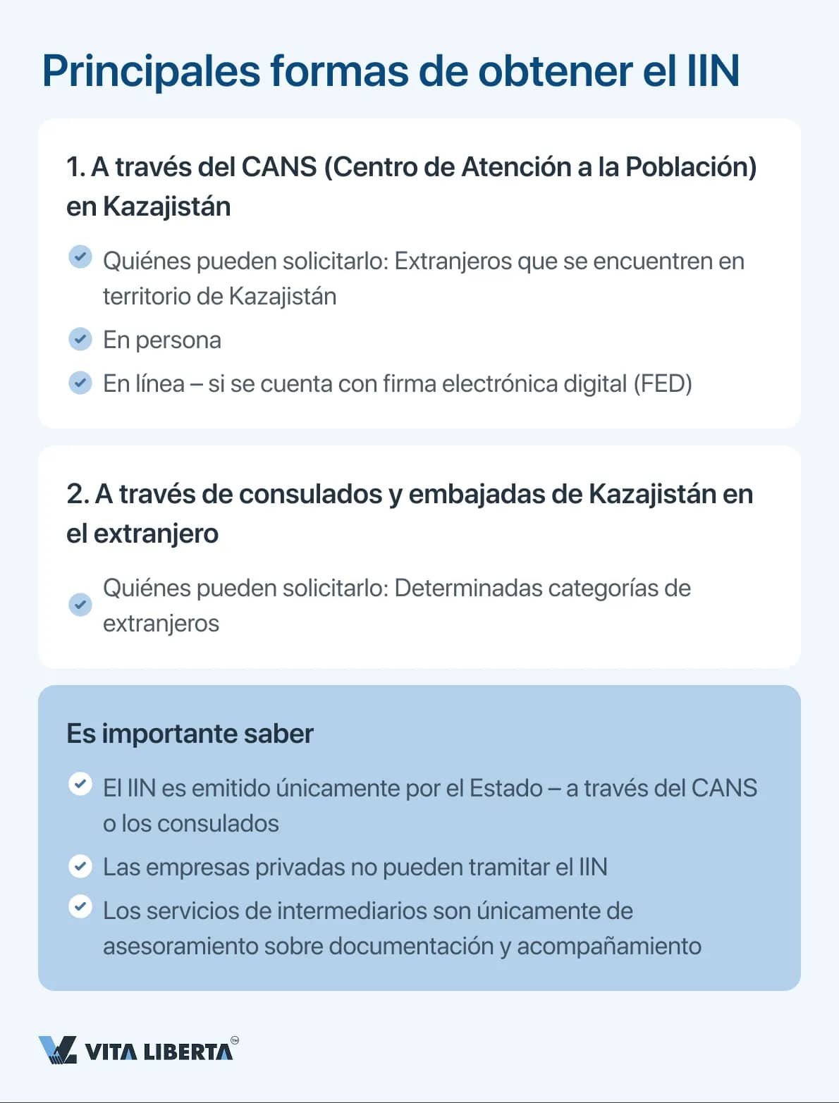 Principales formas de obtener el IIN