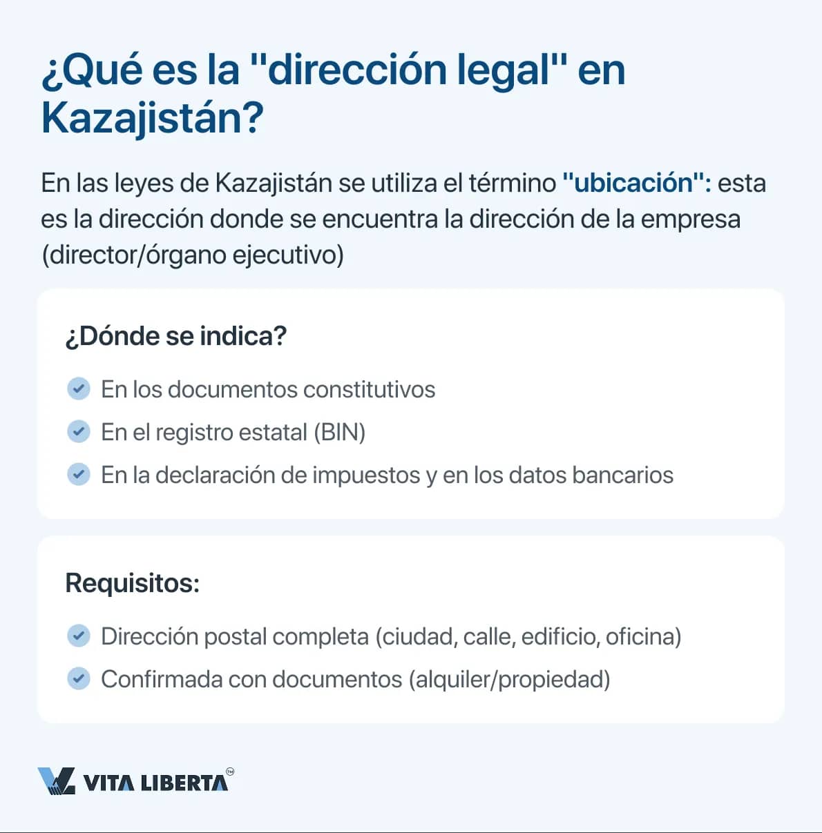 ¿Qué es la _dirección legal_ en Kazajistán