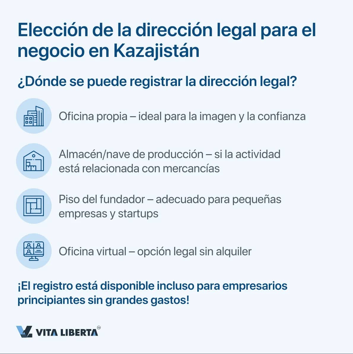 Elección de la dirección legal para el negocio en Kazajistán