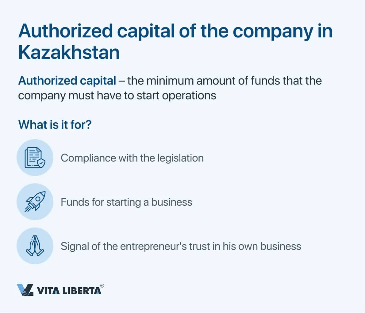 Authorized capital of the company in Kazakhstan